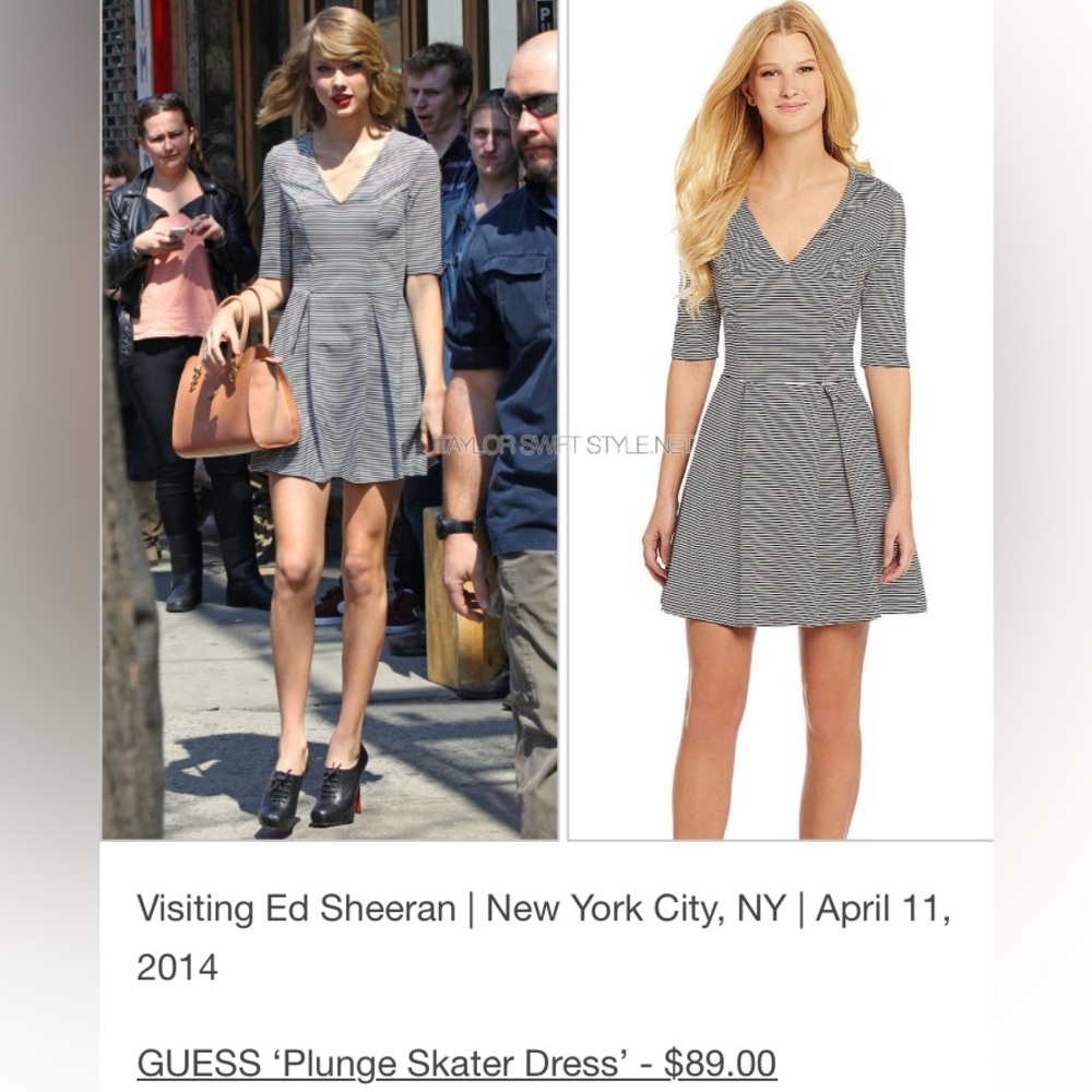 Guess plunge skater dress